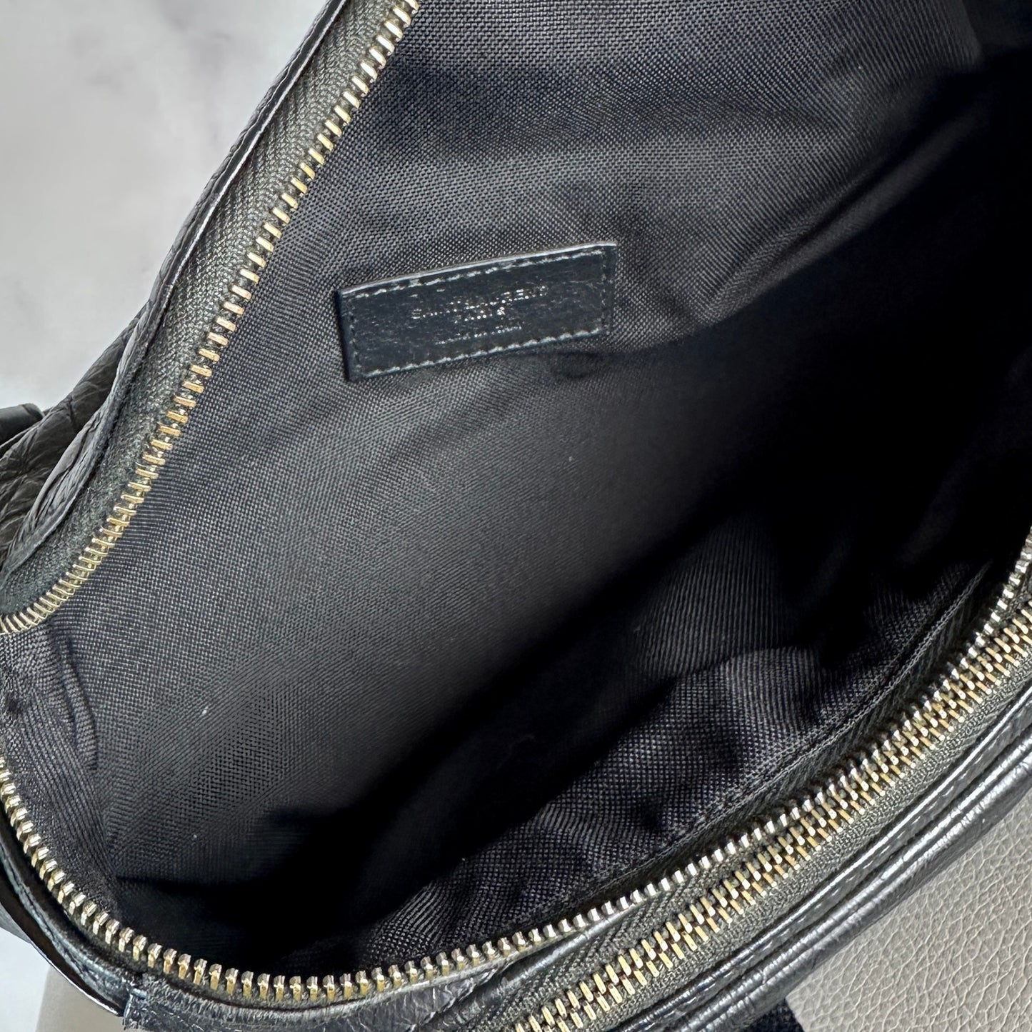 Saint Laurent Paris Black Leather Belt Bag