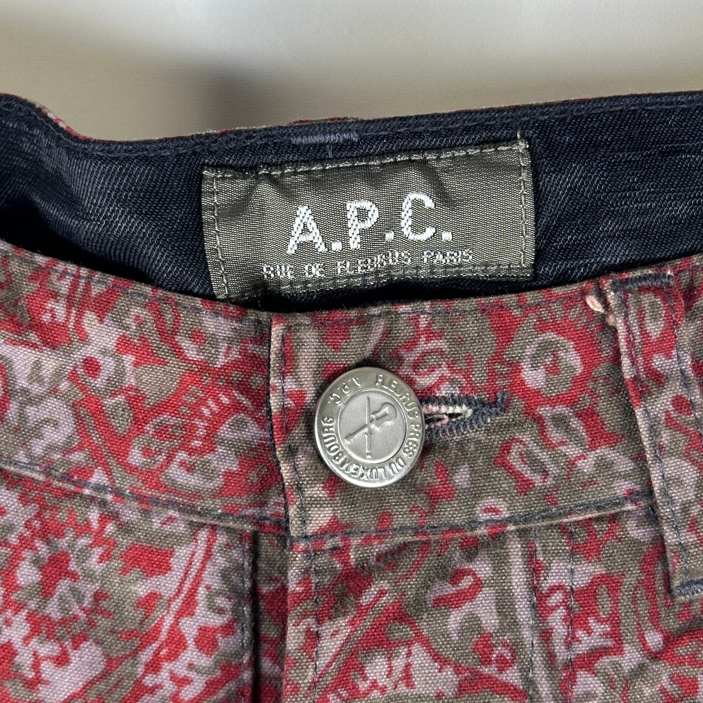 A.P.C. Waxed Paisley Rue de Fleurus Denim