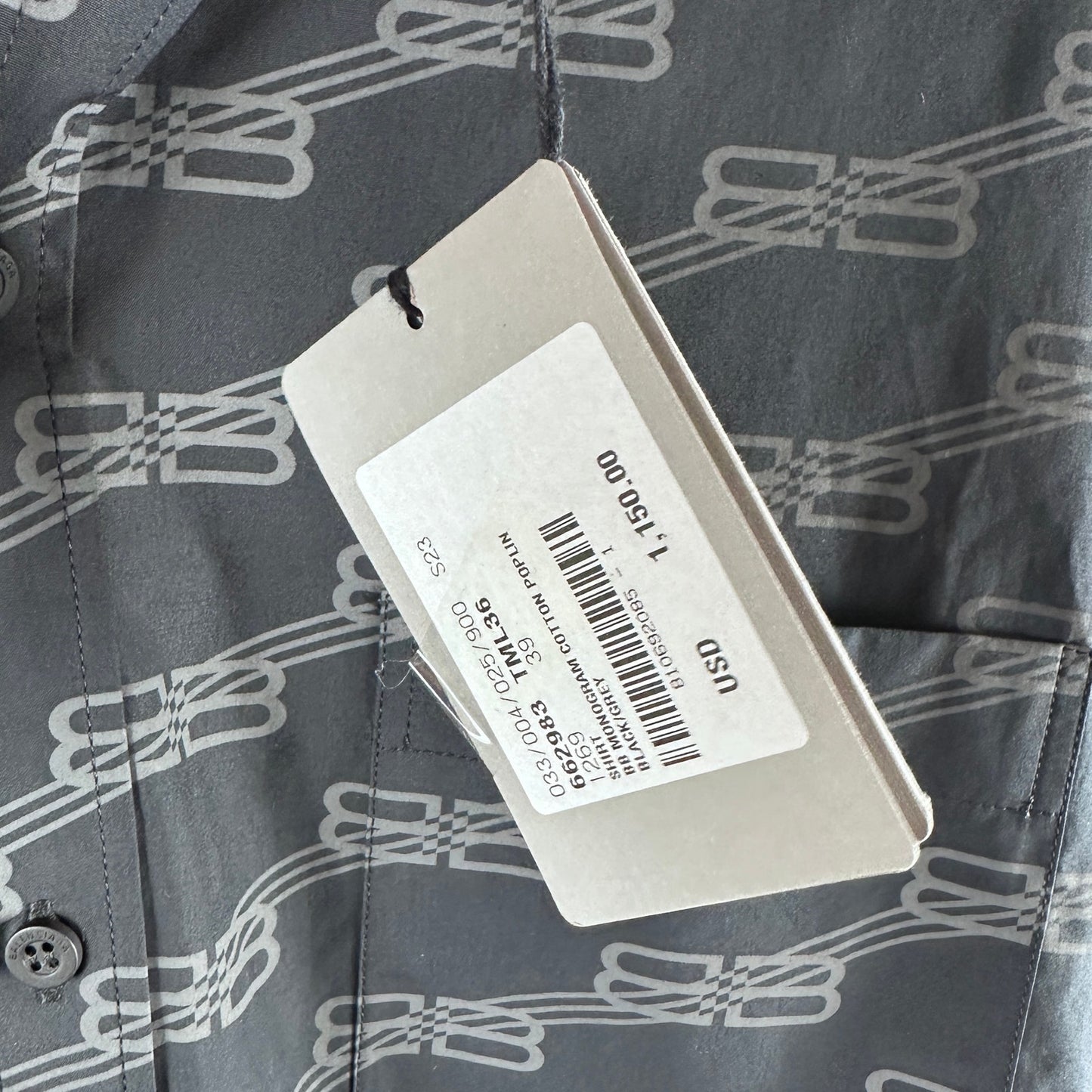 Balenciaga Monogram Black Button-Up Shirt
