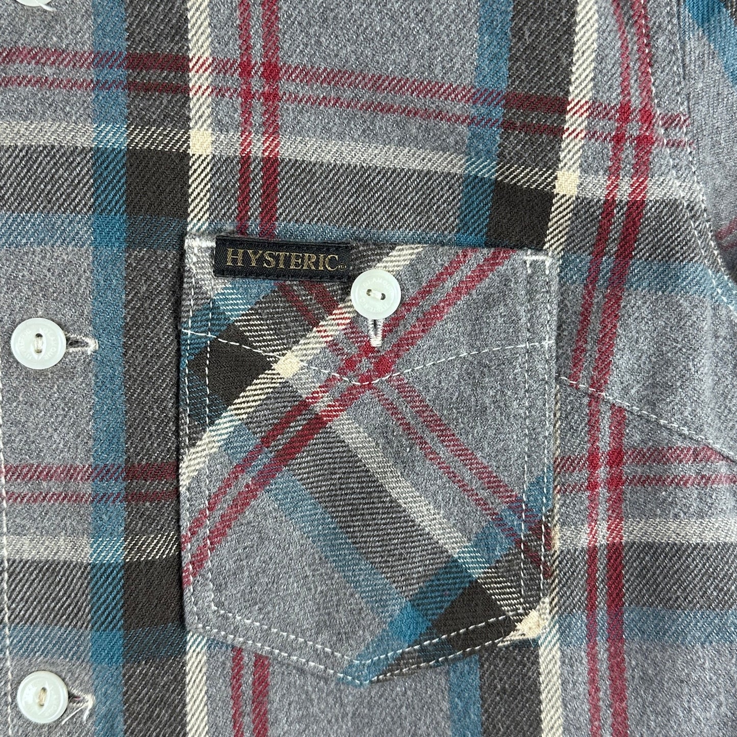 Hysteric Glamour Grey Plaid Flannel Shirt