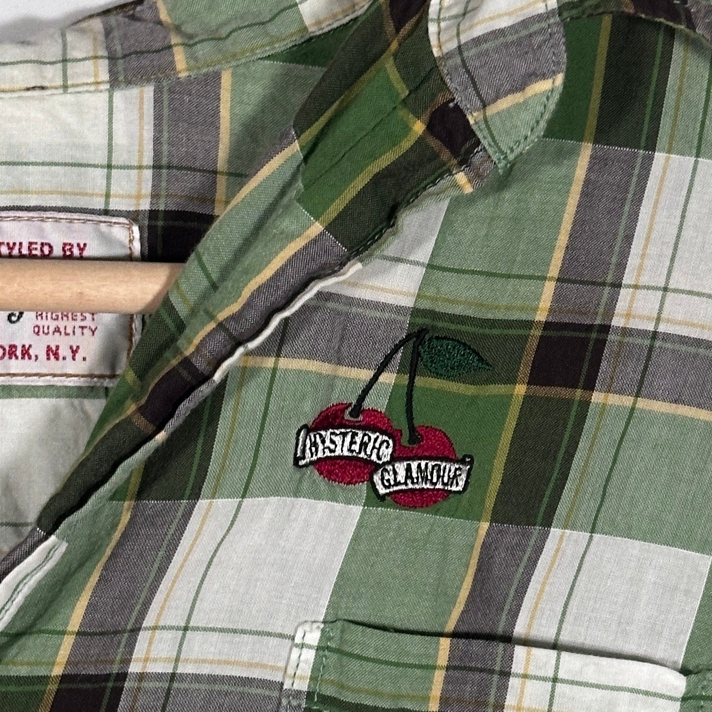 Hysteric Glamour Green/White Plaid Cherry Flannel