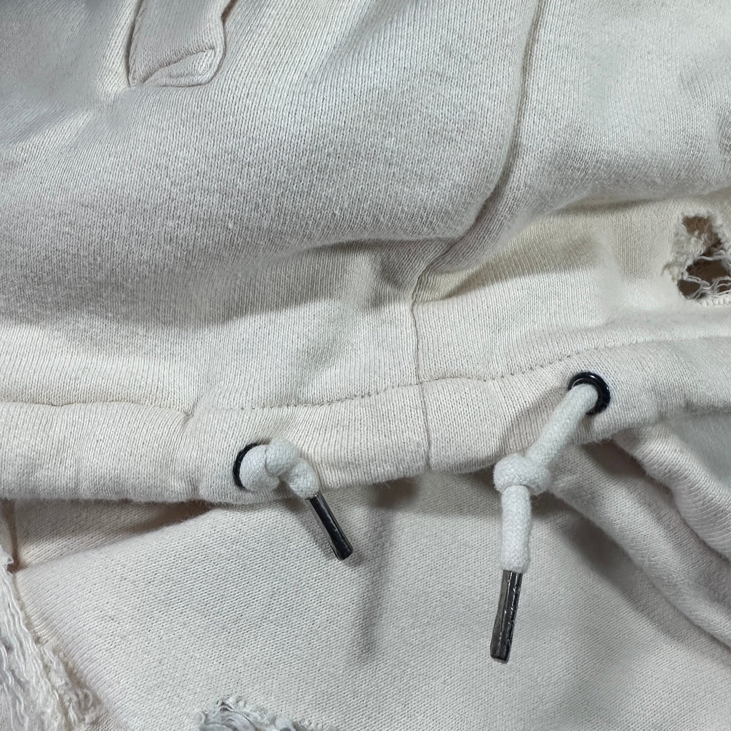 Anglasad Thrashed Cream Half-Zip Hoodie