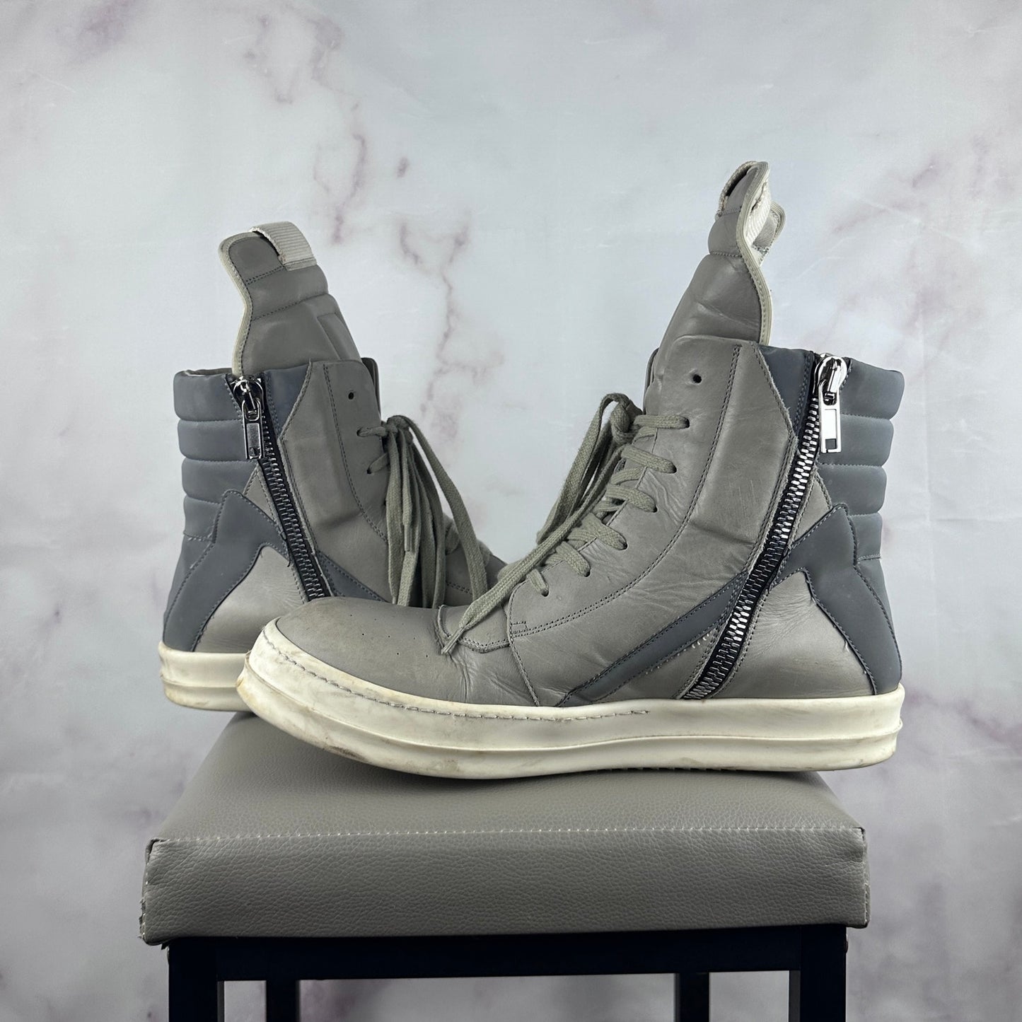 Rick Owens F/W22 Pearl Grey Reflective Geobasket