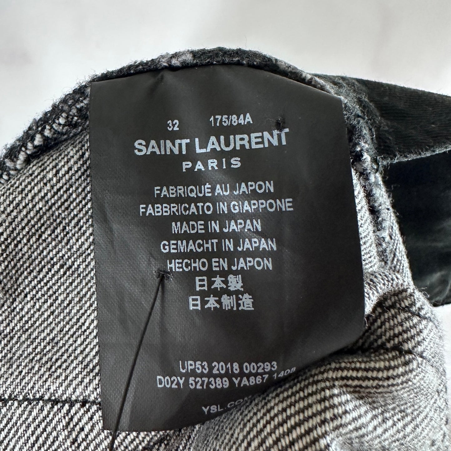 Saint Laurent Paris Waxed Black D02 M/SK Denim Jeans
