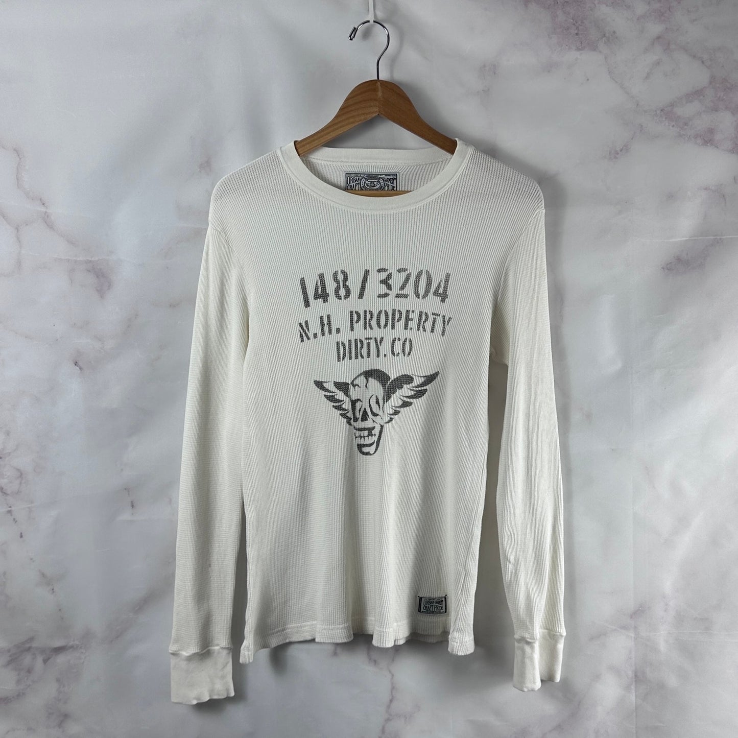 Neighborhood Dirty Co. White Waffle Longsleeve Thermal