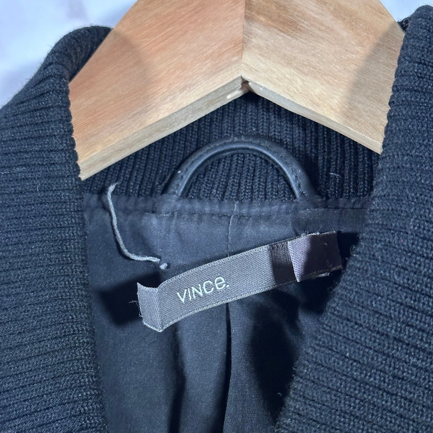 Wool & Leather Black Varsity Jacket