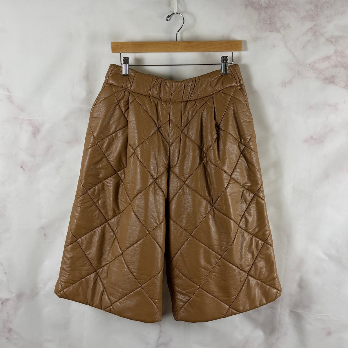 Dries van Noten S/S22 Quilted Brown Long Shorts