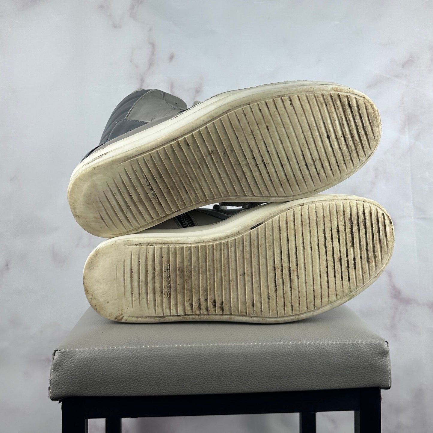 Rick Owens F/W22 Pearl Grey Reflective Geobasket