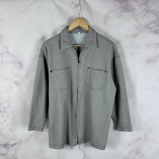 Vintage 80s Canadian Grey Zip-Up Work Shirt
