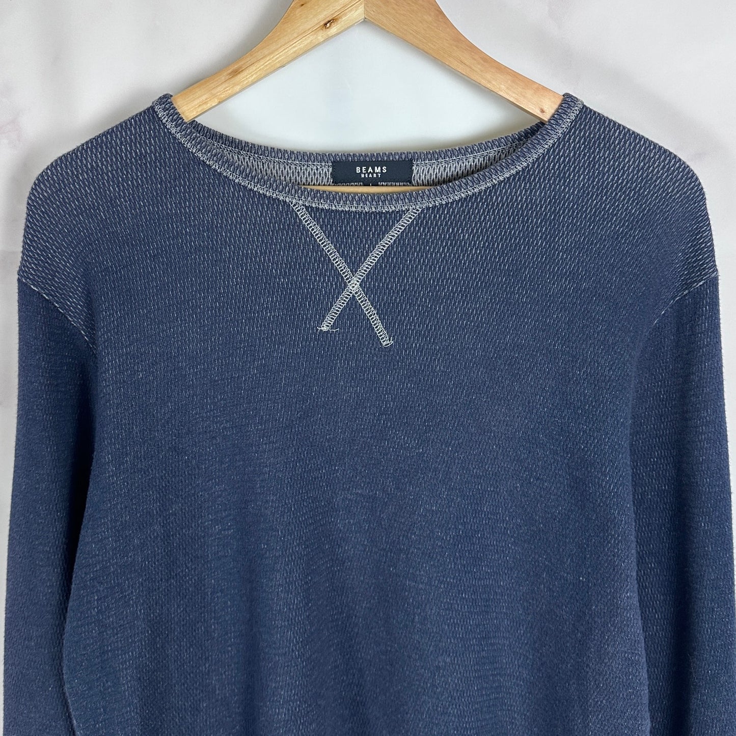 Beams Heart Navy Blue Crewneck Sweatshirt