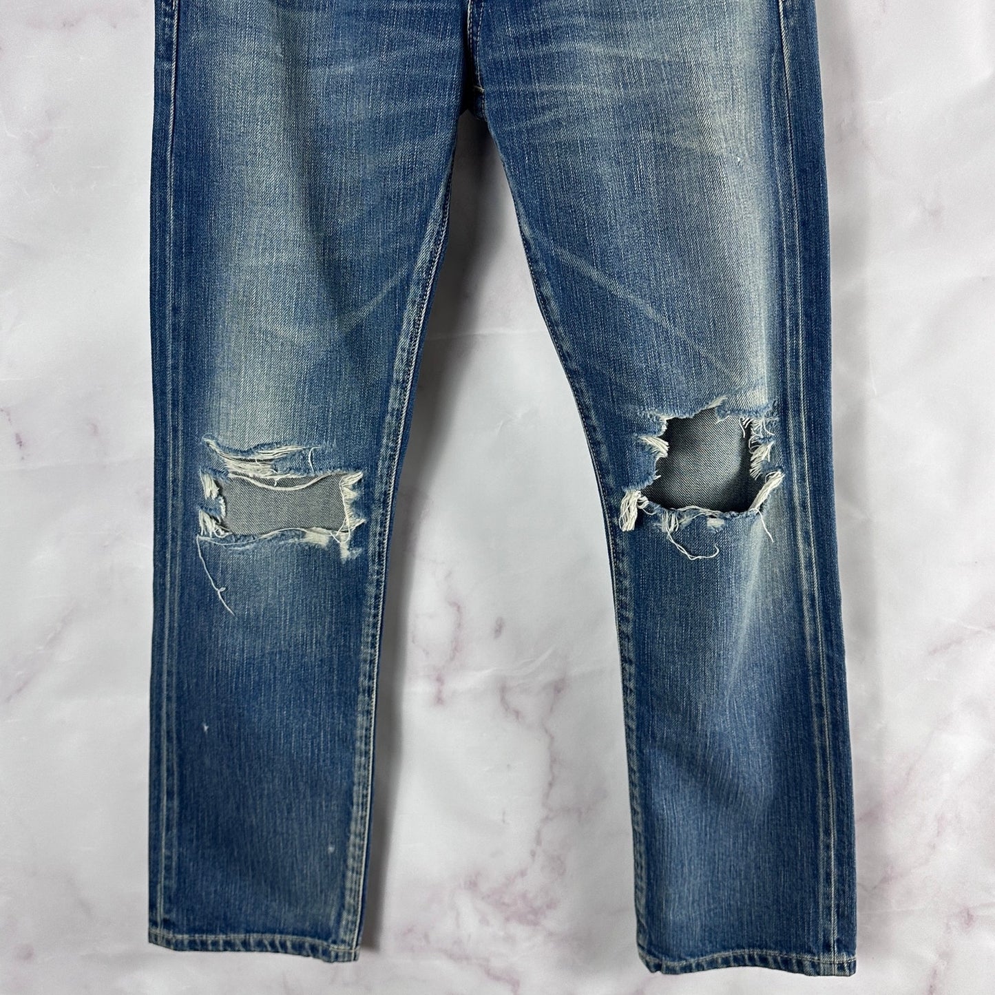 Neighborhood Distressed Slim Blue Japanese Denim