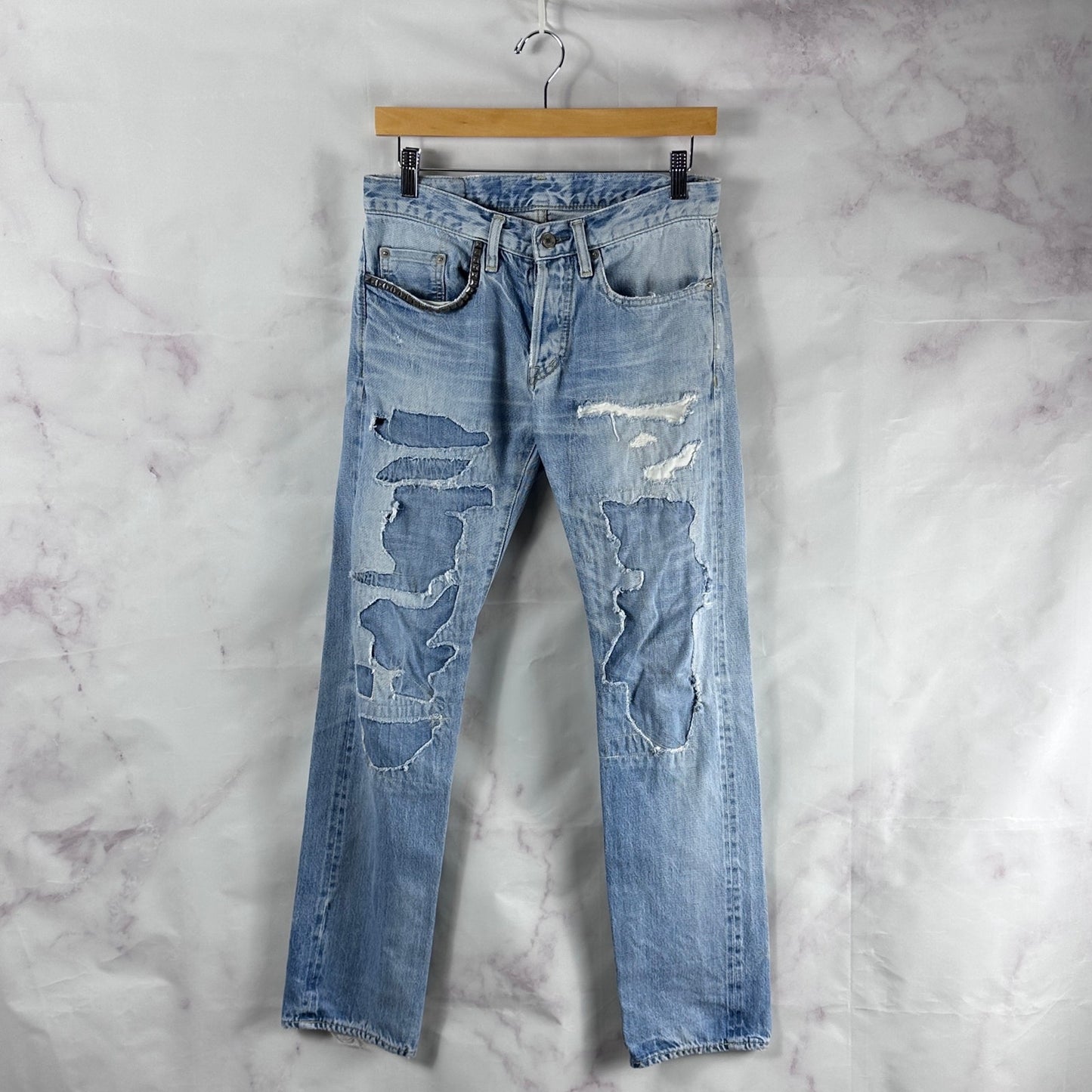 Hysteric Glamour Selvedge Repaired Light Wash Denim