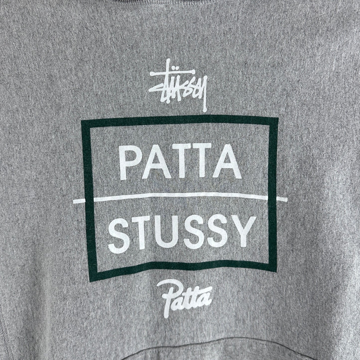 Stussy x Patta Grey Square Heavyweight Hoodie
