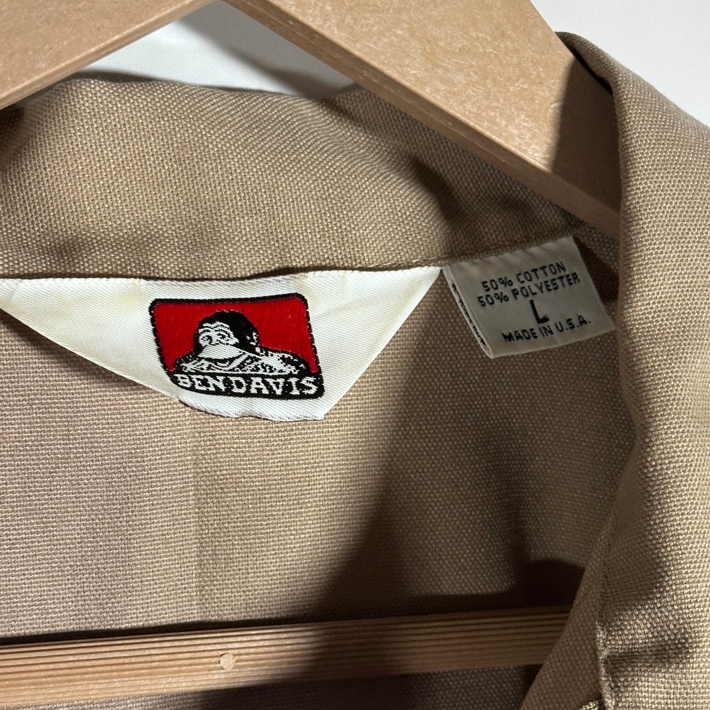 Vintage Ben Davis Tan Half-Zip Shirt