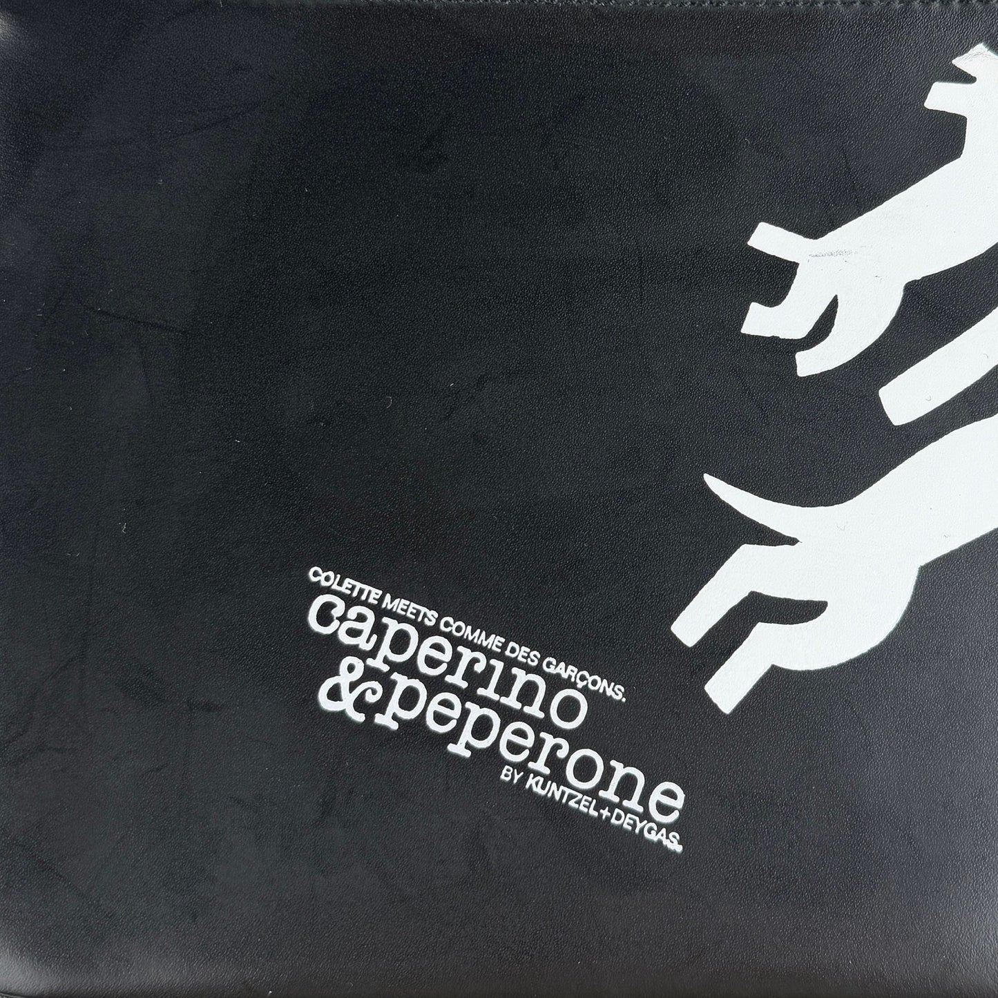 Comme des Garçons x Colette Black Leather Caperino & Peperone Zip Pouch