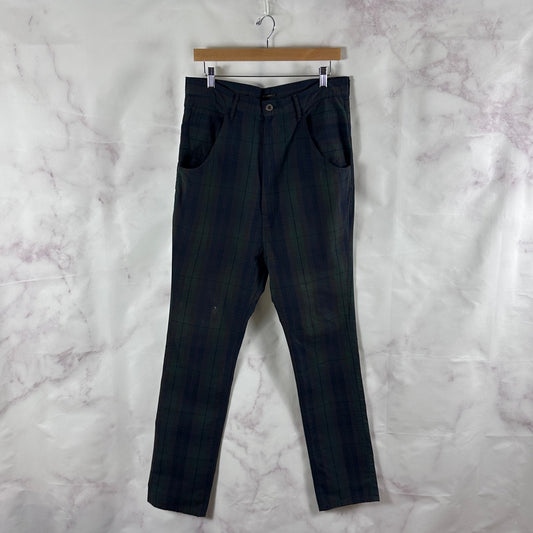 Kapital Green Plaid Buckle Back Pants