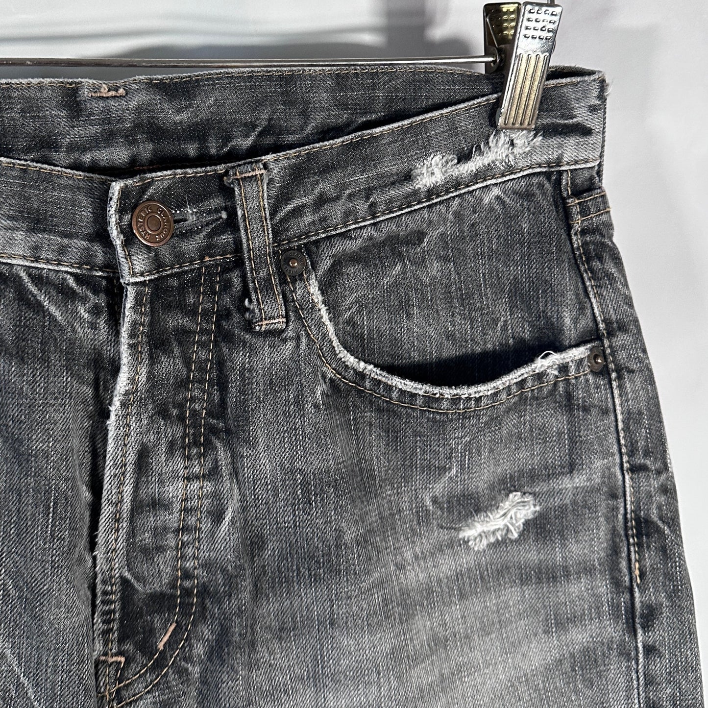 Hysteric Glamour Grey Wash Distressed Denim