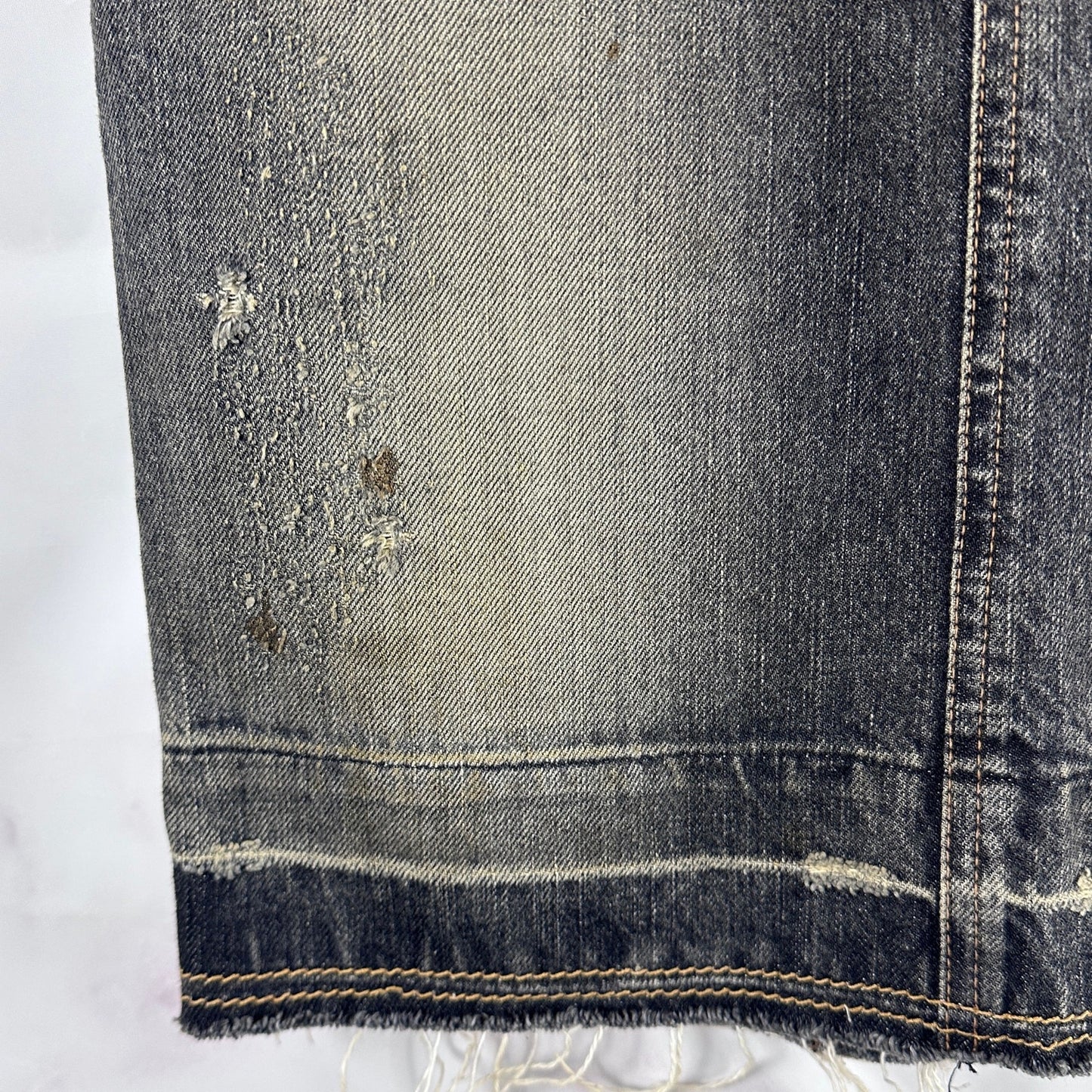 Hysteric Glamour Studded & Repaired Grey Denim Skirt
