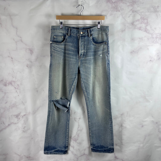 Saint Laurent Paris D23 Straight Destroyed Denim