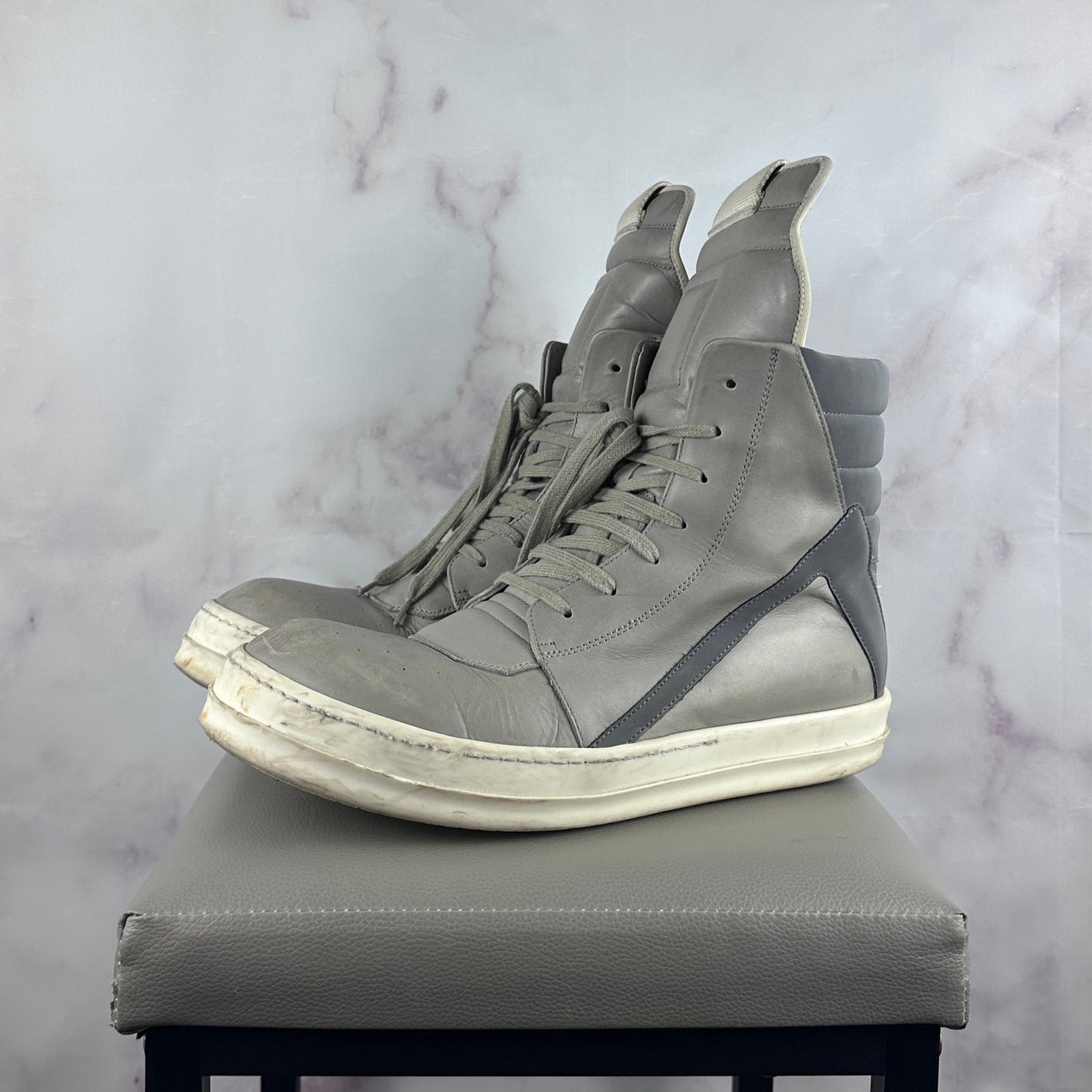 Rick Owens F/W22 Pearl Grey Reflective Geobasket