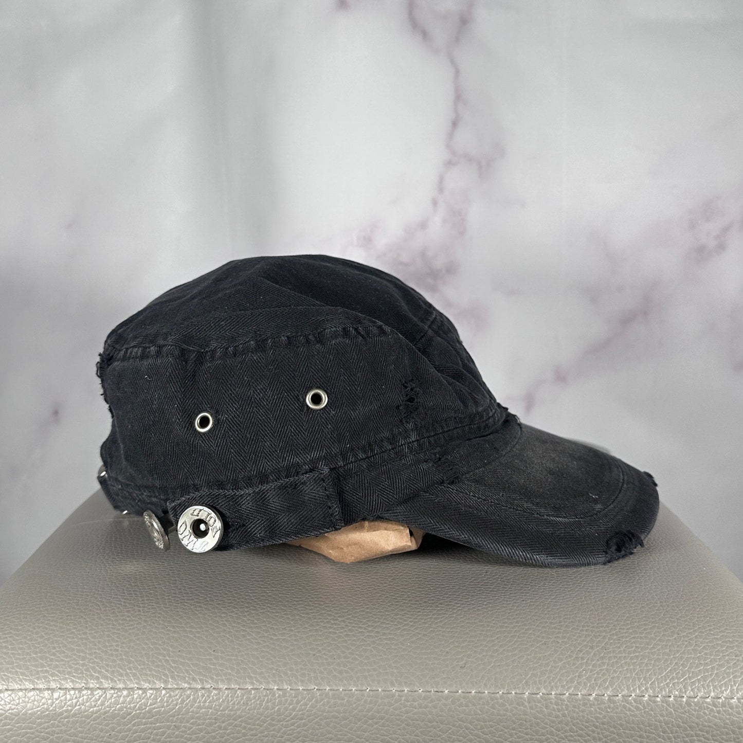 Two Fold HBT Sun-Faded Black Cadet Hat