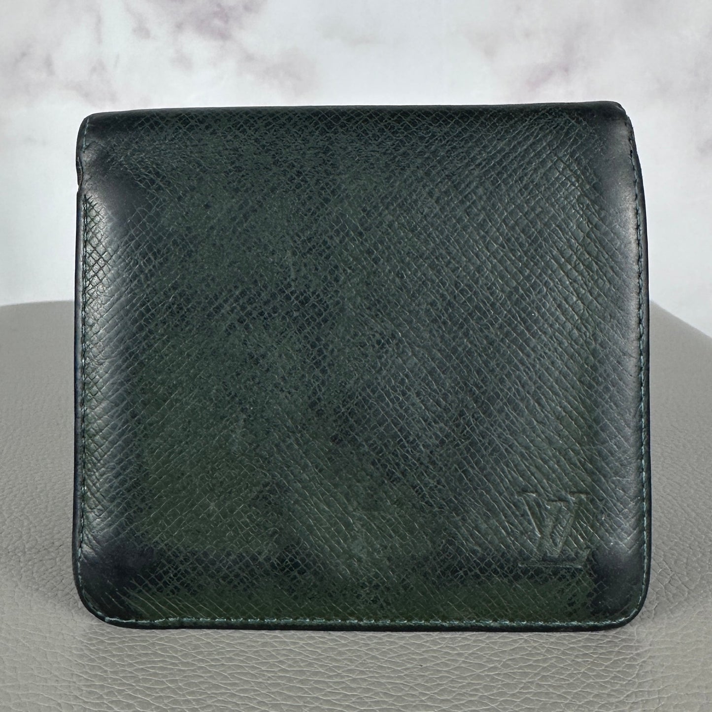 Louis Vuitton Green Leather Bifold Wallet