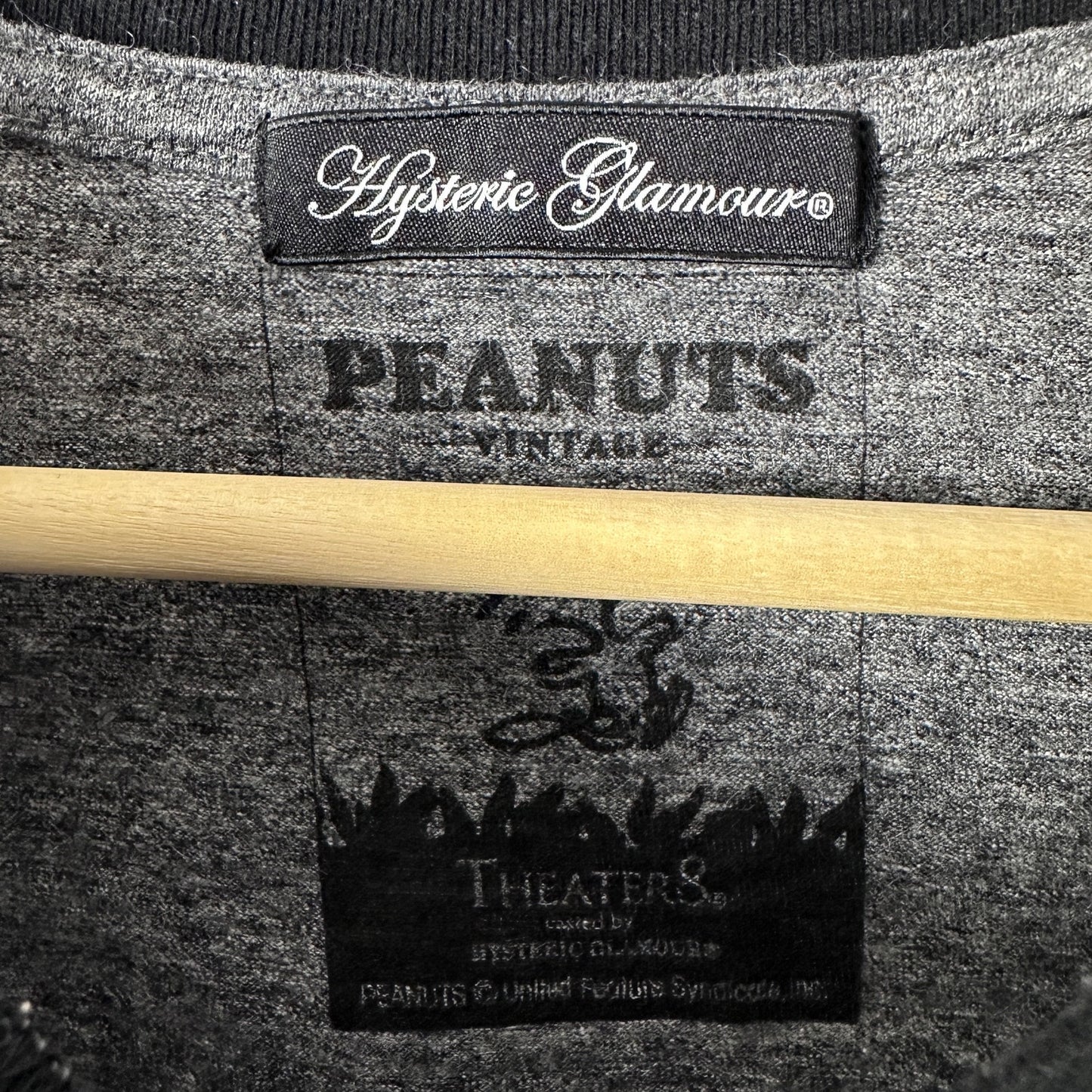 Hysteric Glamour Peanuts Woodstock Grey Ringer Tee