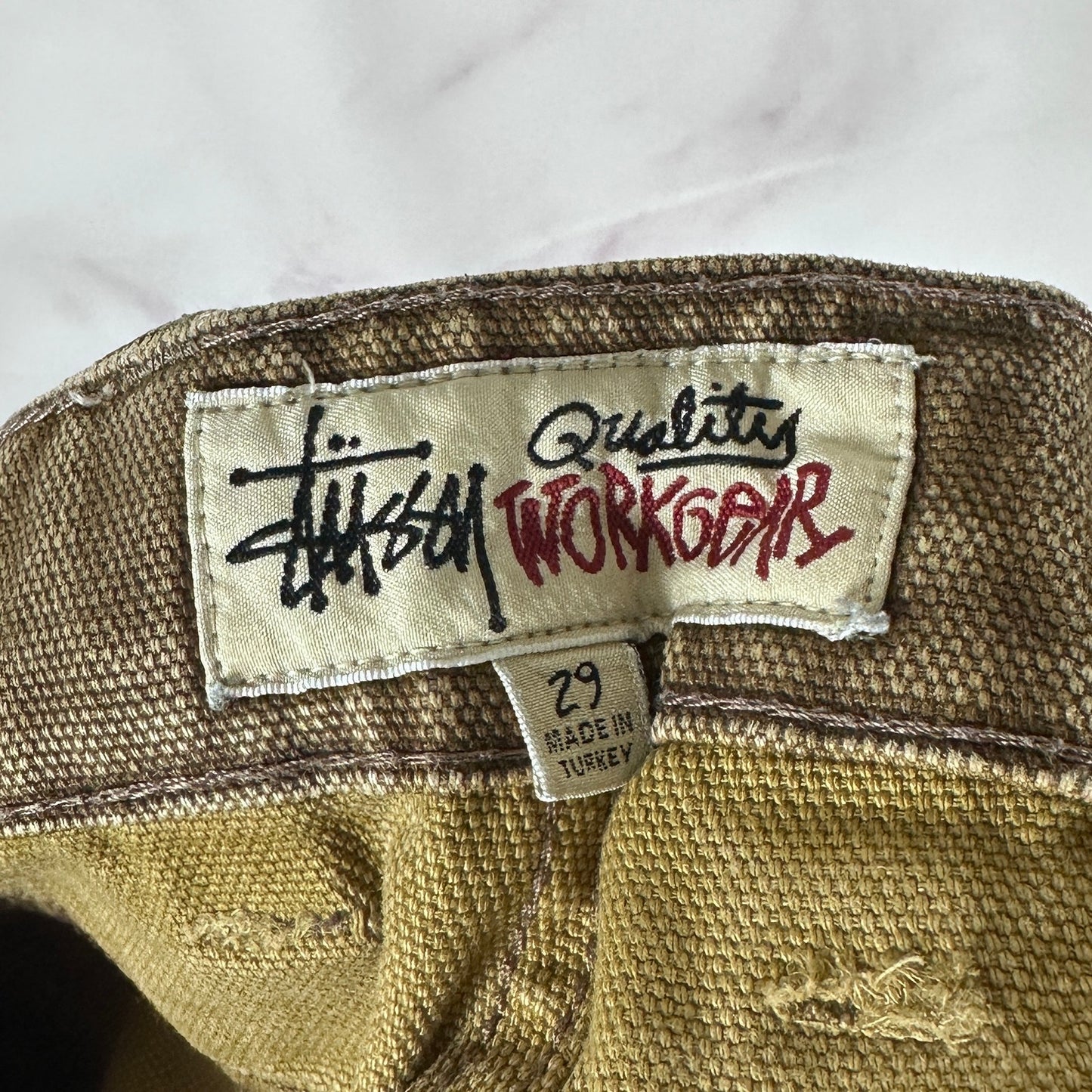 Stussy Floral Dye Double Knee Brown Work Pant