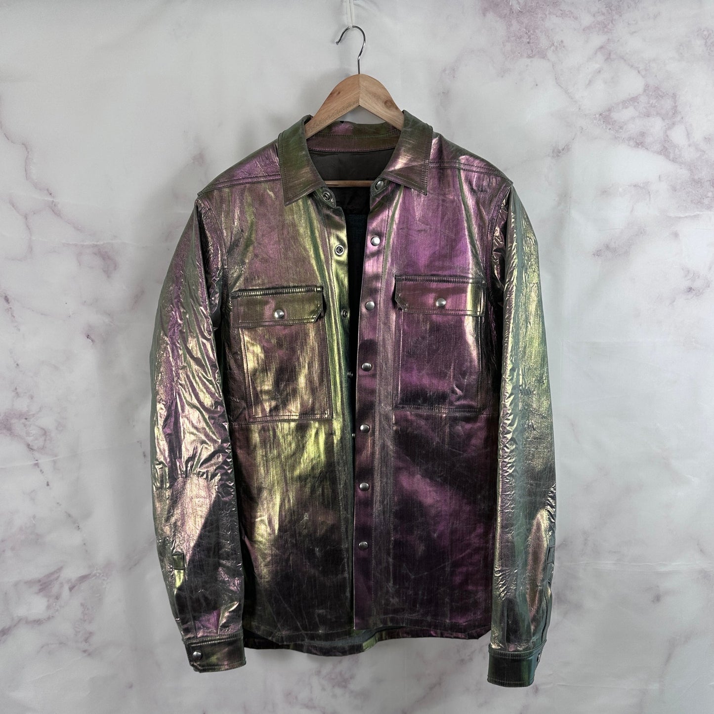 Rick Owens S/S20 Iris Shiny Denim Outershirt