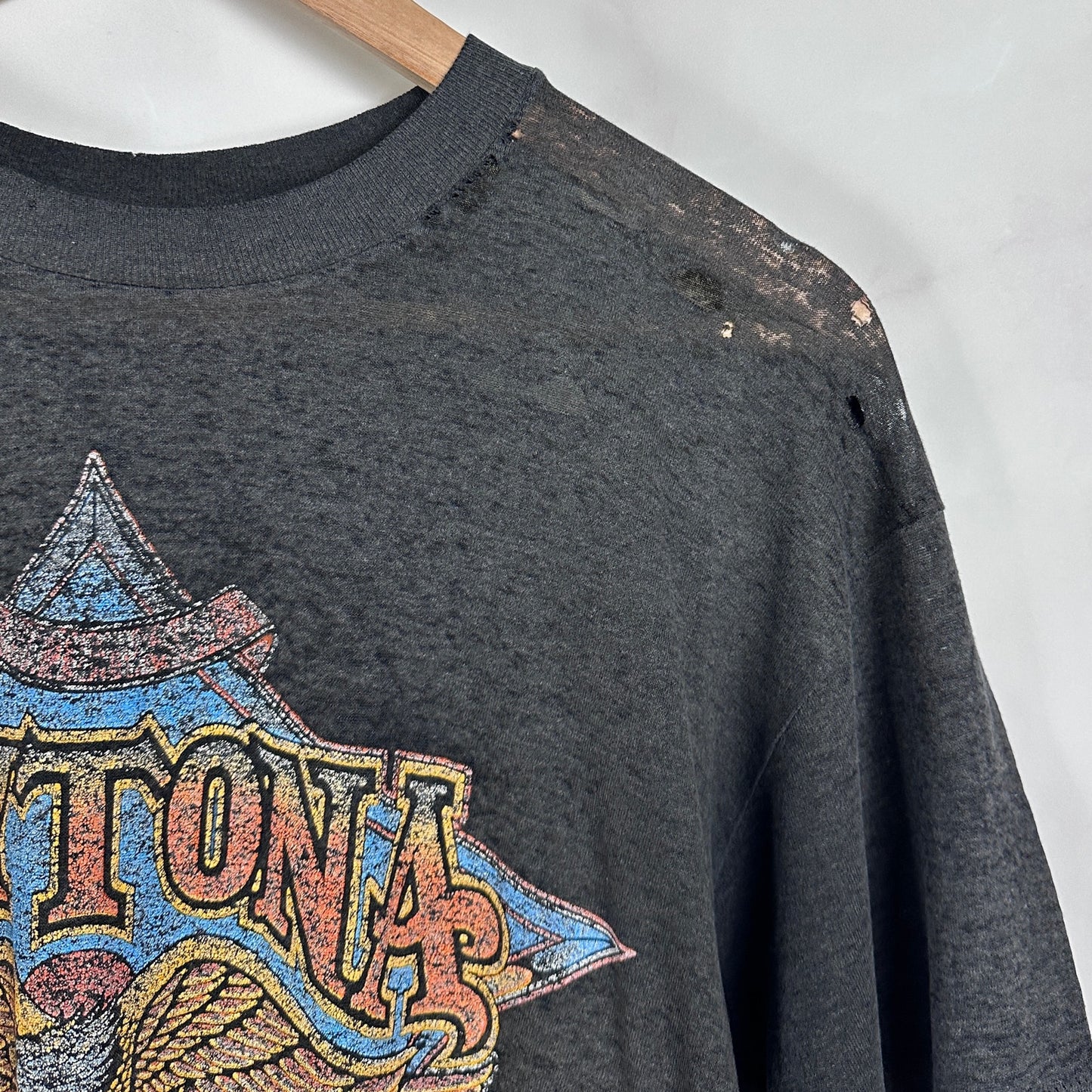 Vintage 1991 Daytona Bike Week Thrashed Black Tee