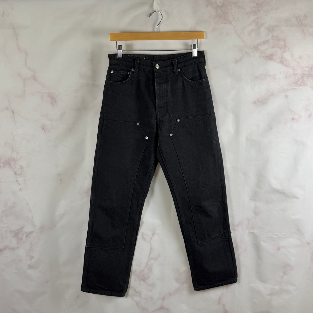 Enfants Riches Deprimes Double Knee Black Carpenter Pants