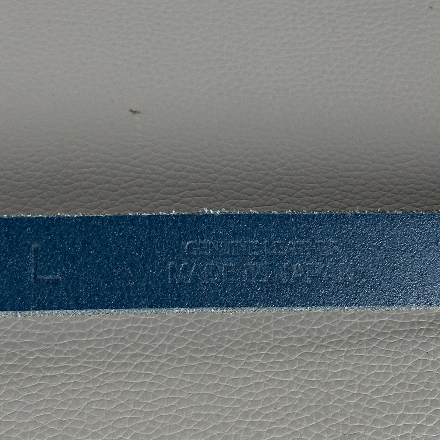 Beams Black Leather Strip Belt