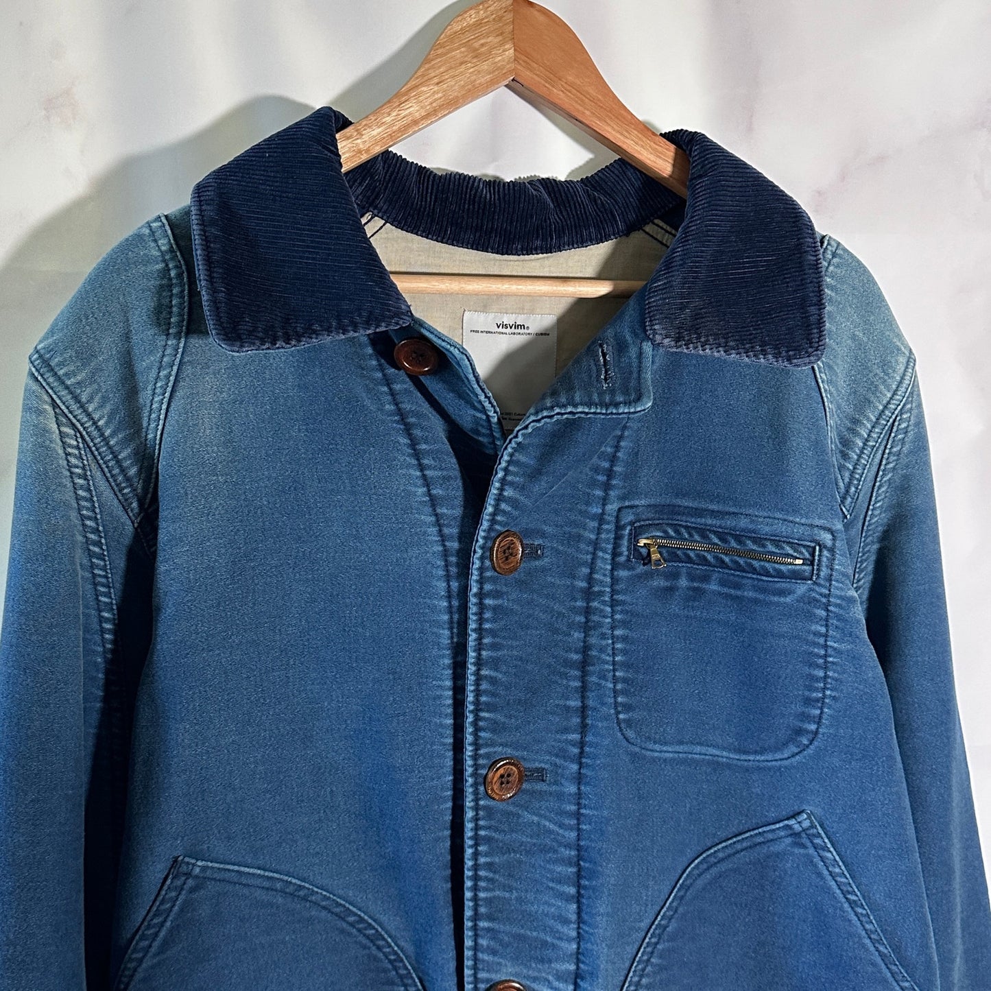 Visvim F/W13 Minie Indigo DMGD Moleskin Hunting Jacket