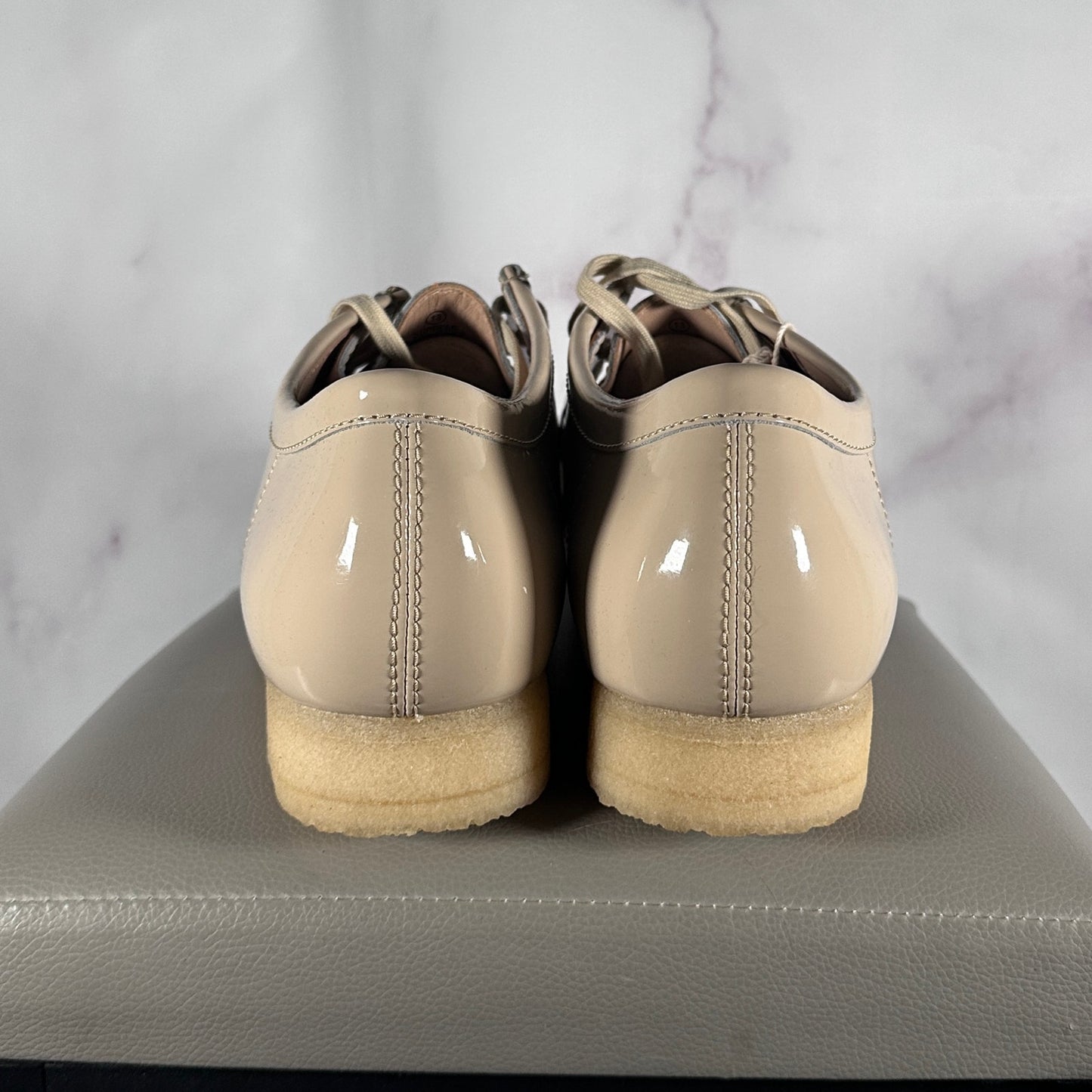 Supreme x Clarks Wallabee Patent Leather Natural Tan