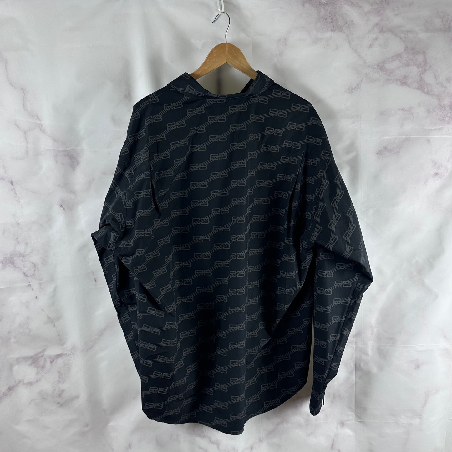 Balenciaga Monogram Black Button-Up Shirt