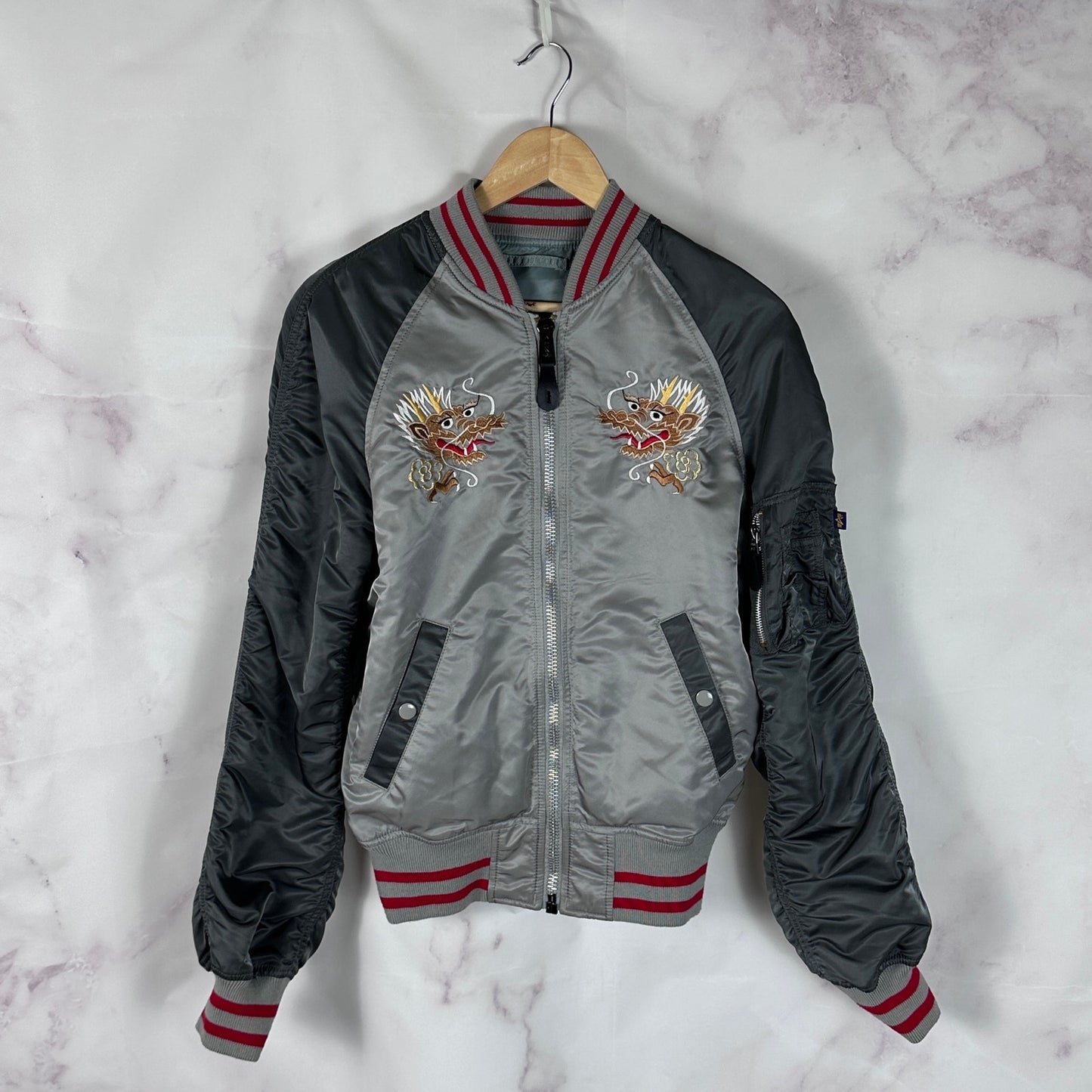 Alpha Industries Japanese Dragon Souvenir MA-1 Bomber Jacket