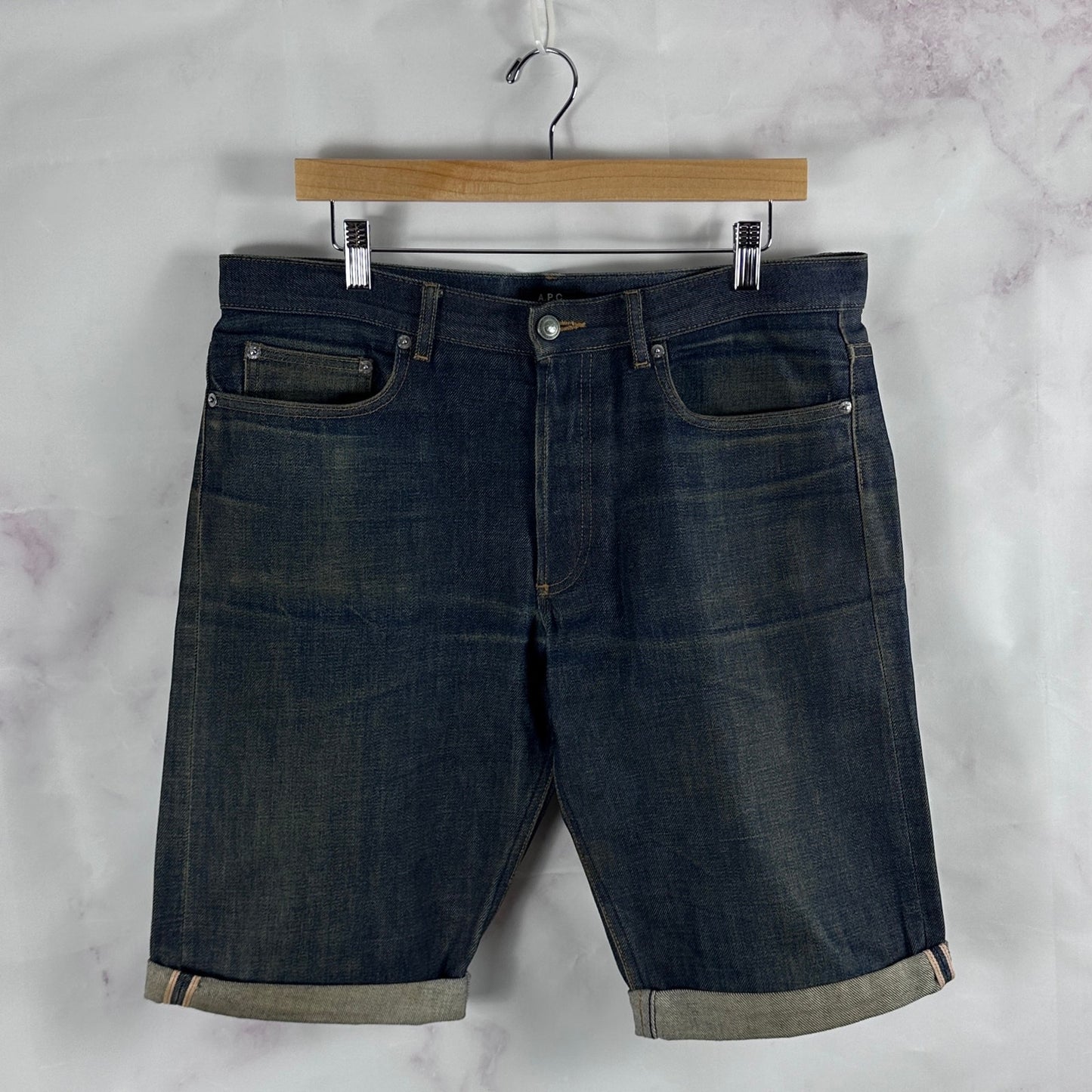 A.P.C. New Standard Jean Classique Selvedge Cutoff Denim Shorts