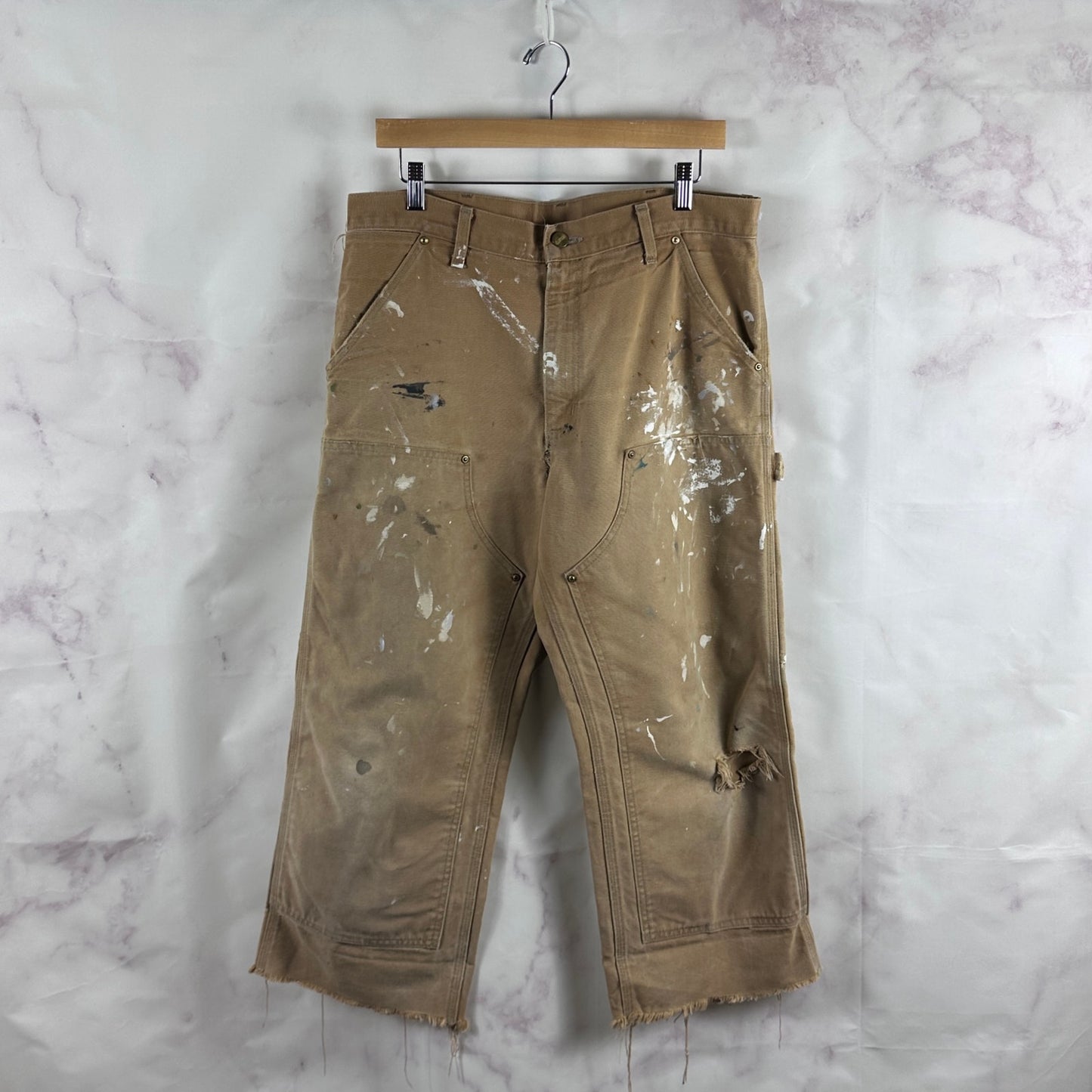 Vintage Carhartt Double Knee Tan Cropped Carpenter Pants