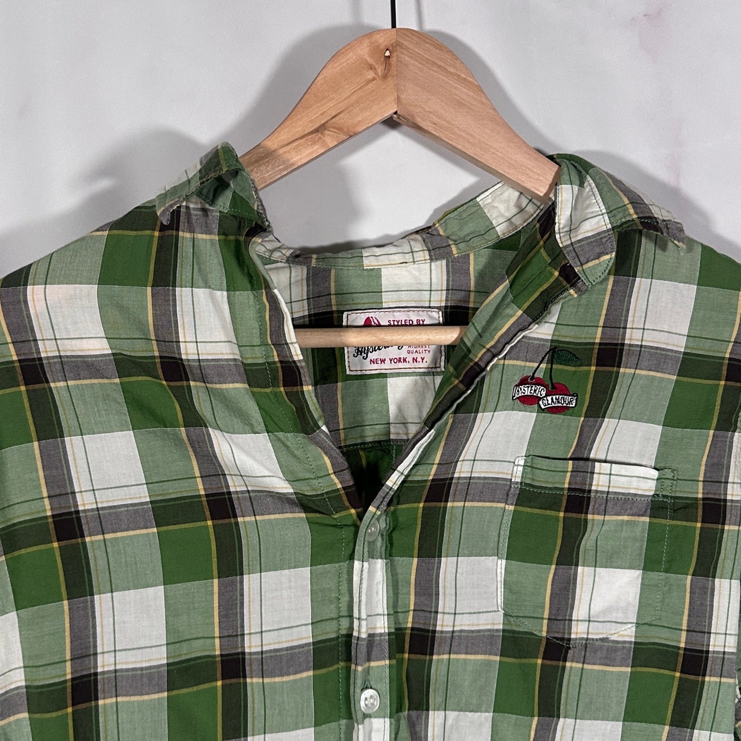 Hysteric Glamour Green/White Plaid Cherry Flannel