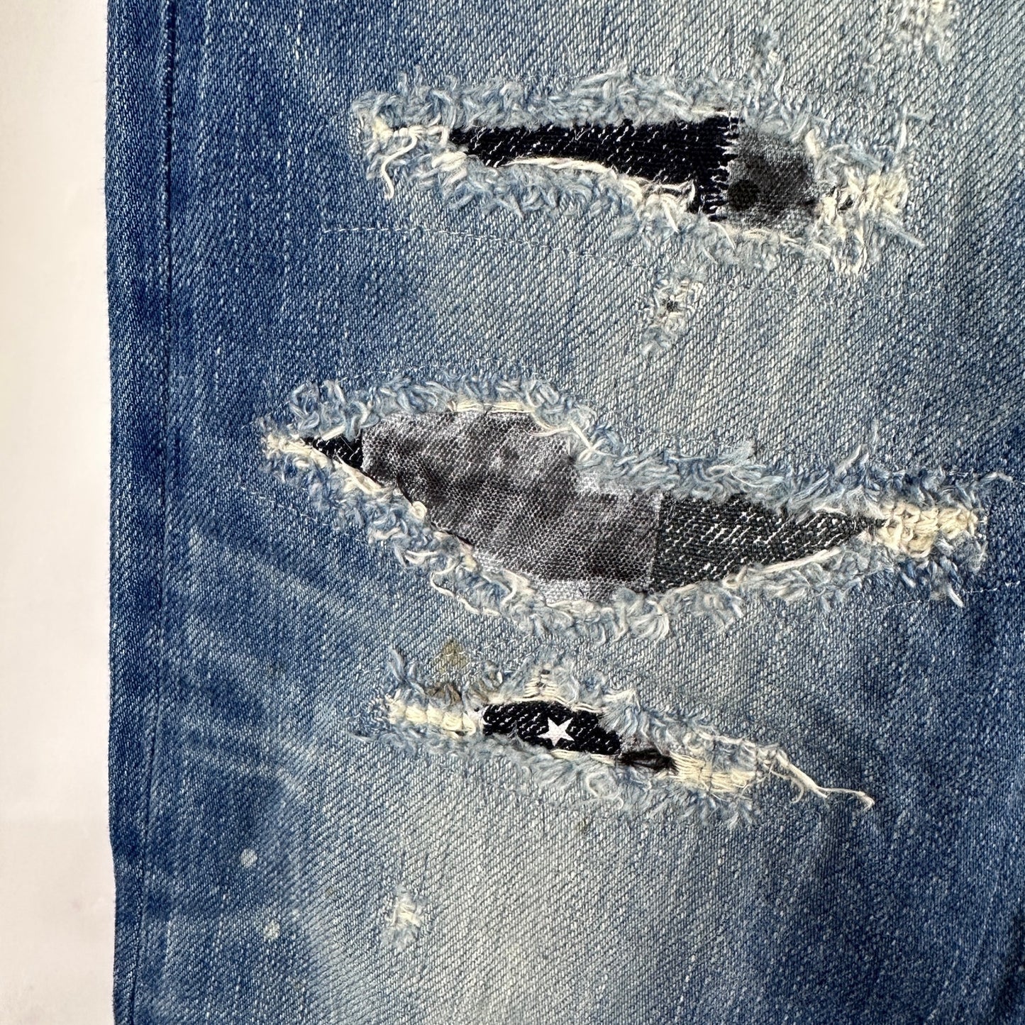 Hysteric Glamour Studded Repaired Selvedge Denim Jeans