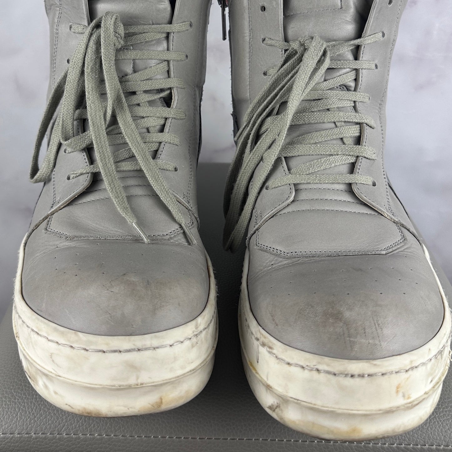 Rick Owens F/W22 Pearl Grey Reflective Geobasket