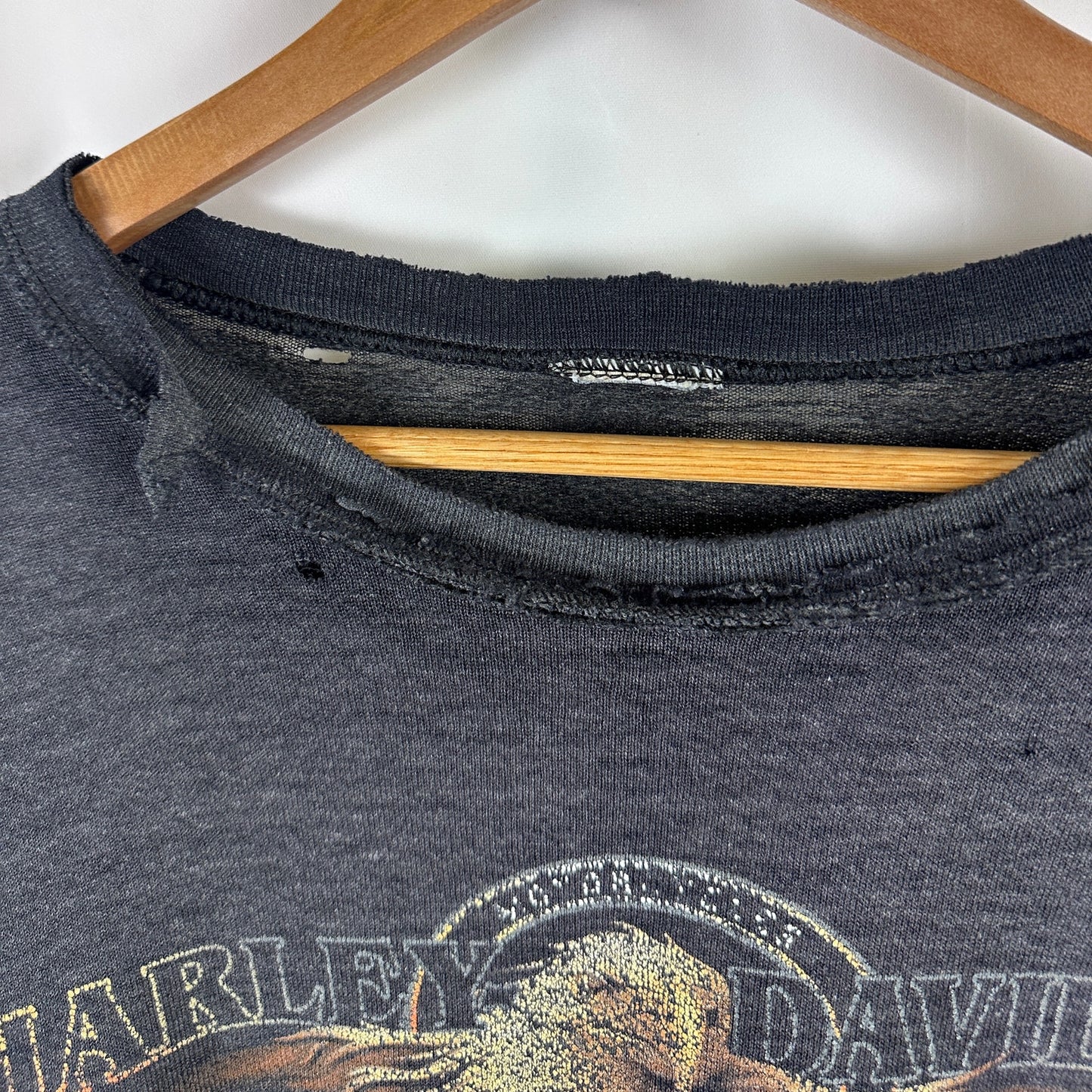 Vintage Harley-Davidson Thrashed Grey Crewneck