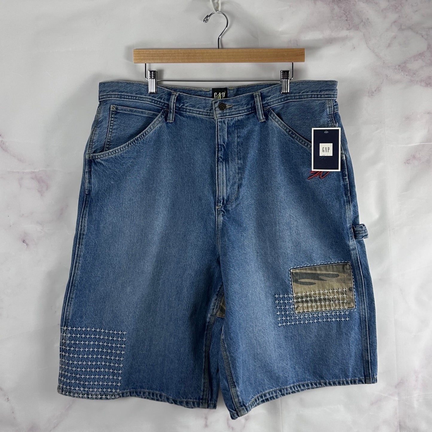 Sean Wotherspoon x Gap Boro Patchwork Baggy Denim Shorts