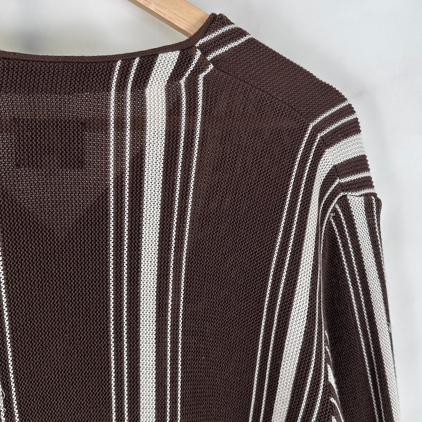 Needles Brown/White Striped Cardigan