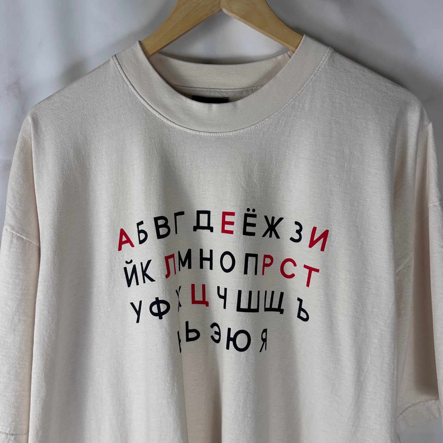 Articles Russian Alphabet Cream Graphic Tee