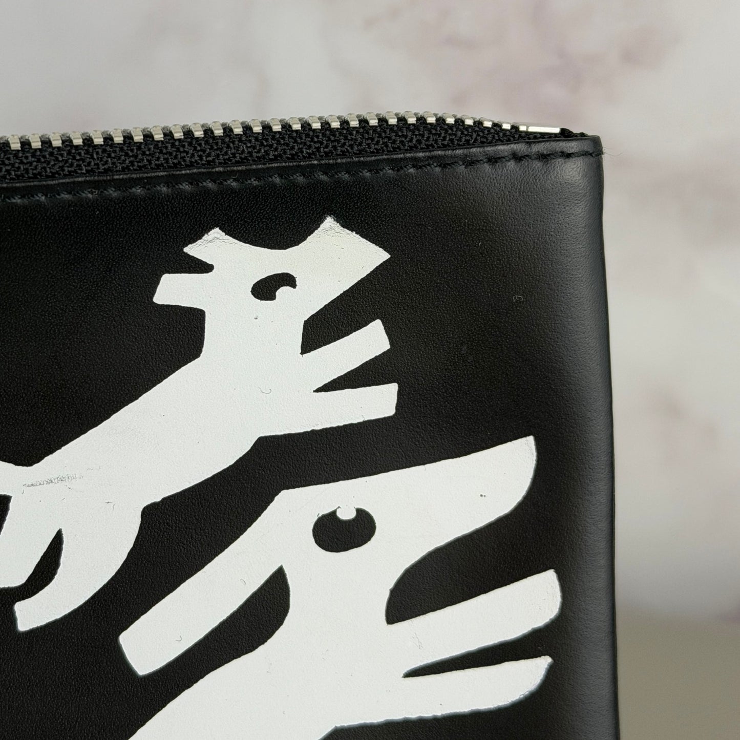Comme des Garçons x Colette Black Leather Caperino & Peperone Zip Pouch