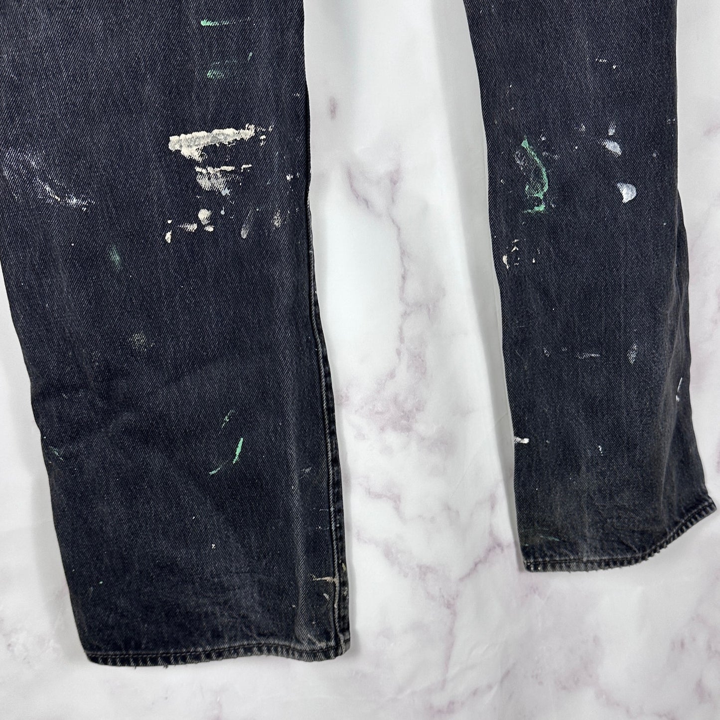 Vintage Levi’s 501 Black Painted Denim Jeans