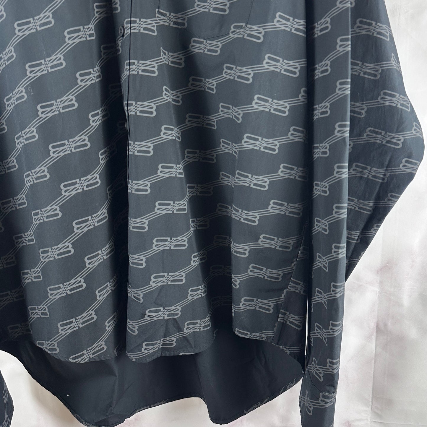 Balenciaga Monogram Black Button-Up Shirt