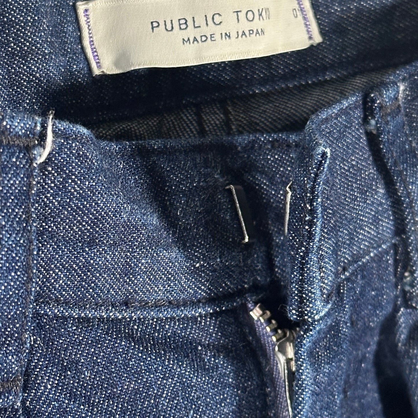 Public Tokyo Wide Pleated Indigo Denim Jeans