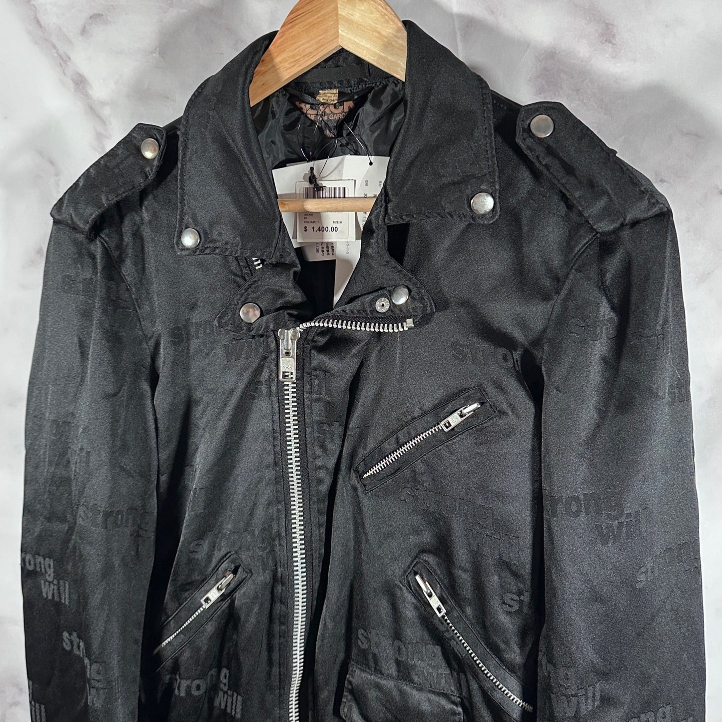 Comme des Garçons BLACK ‘Strong Will’ Biker Trench Coat